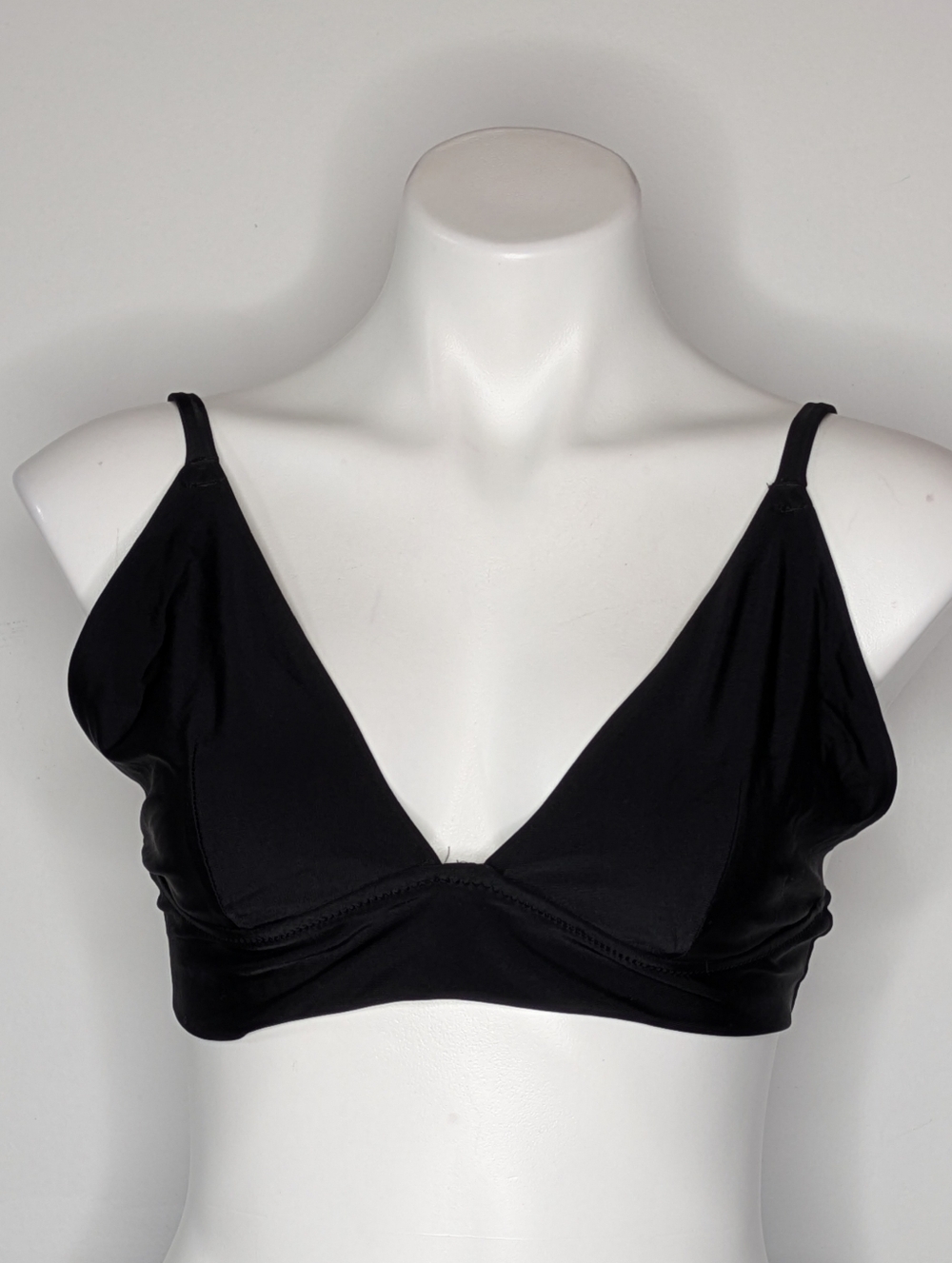 Aerie Black Strappy V Neck Triangle Bikini Top L